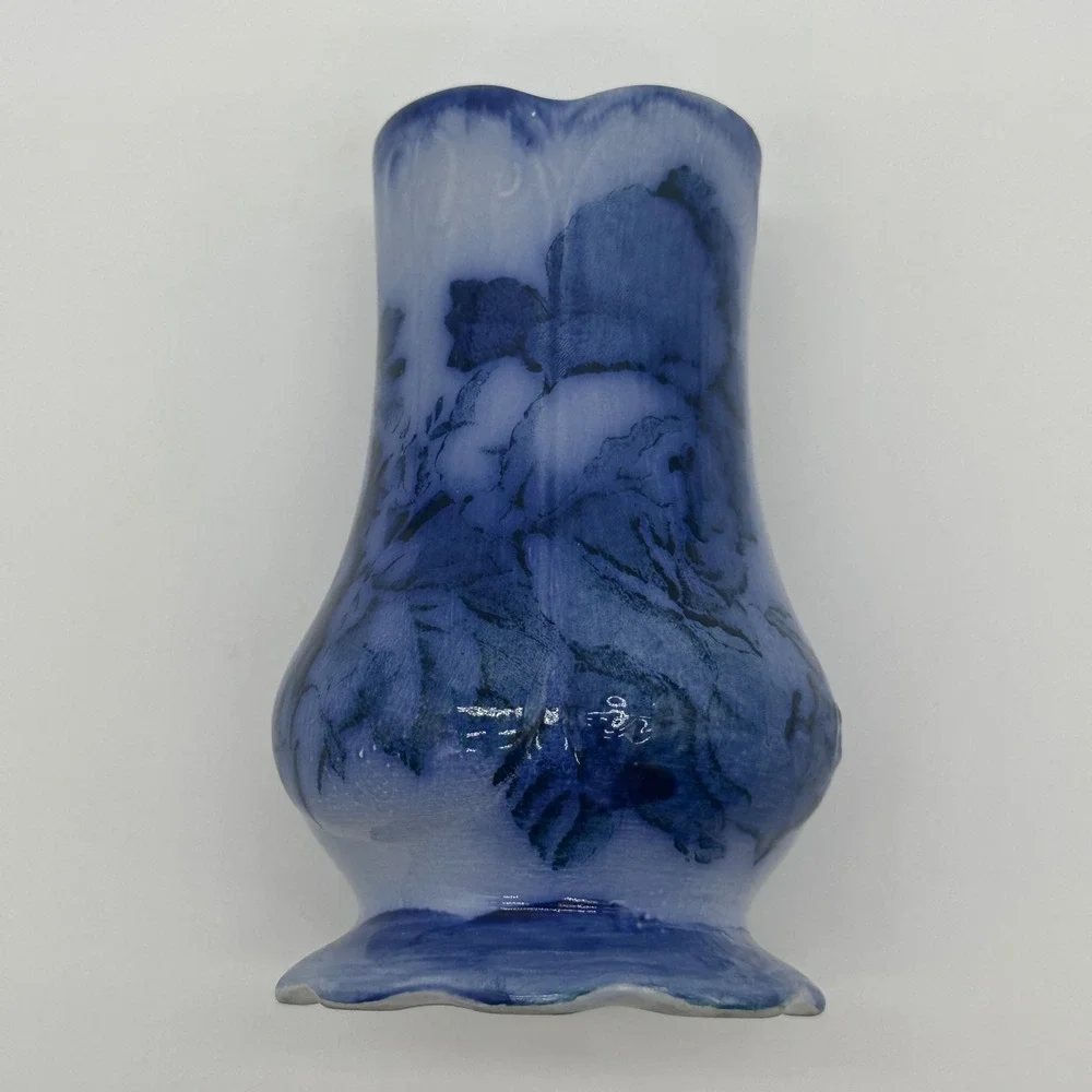 Victoria Flow Blue Hat Pin Holder Staffordshire Ironstone England Floral Antique